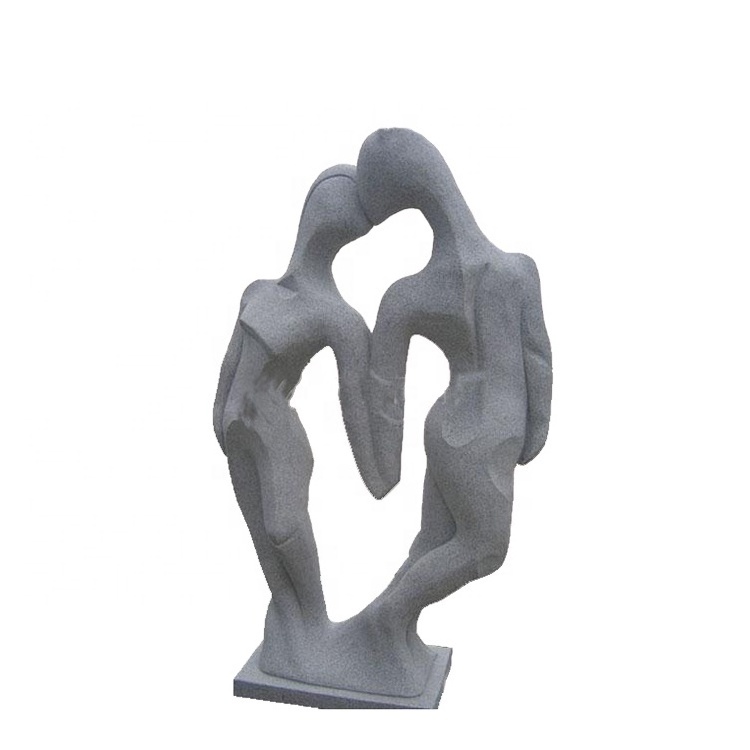 Sesame White Marble Abstract Loving Man And Woman Statue