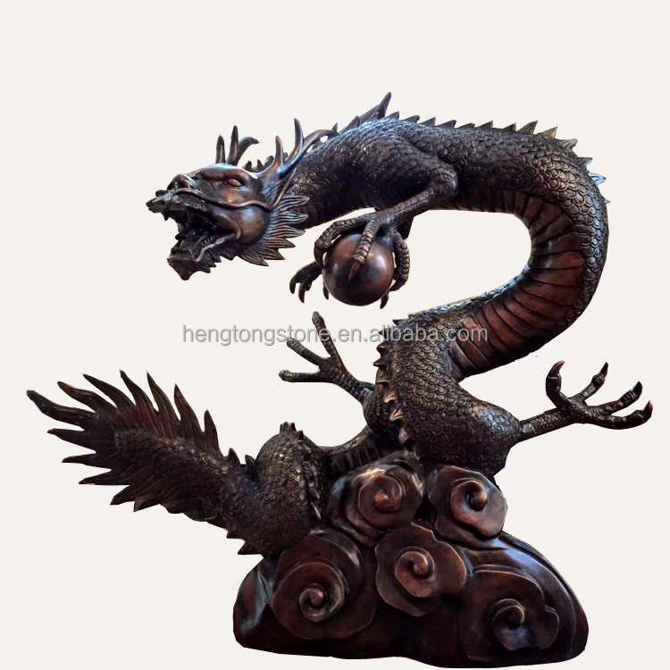 Chinese Style Bronze Carving Dragon Water Fountain For Garden Decoration