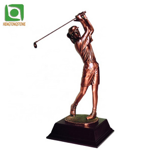 Outdoor Garden Decoration Life Size Casting Bronze Golf Figure Statue