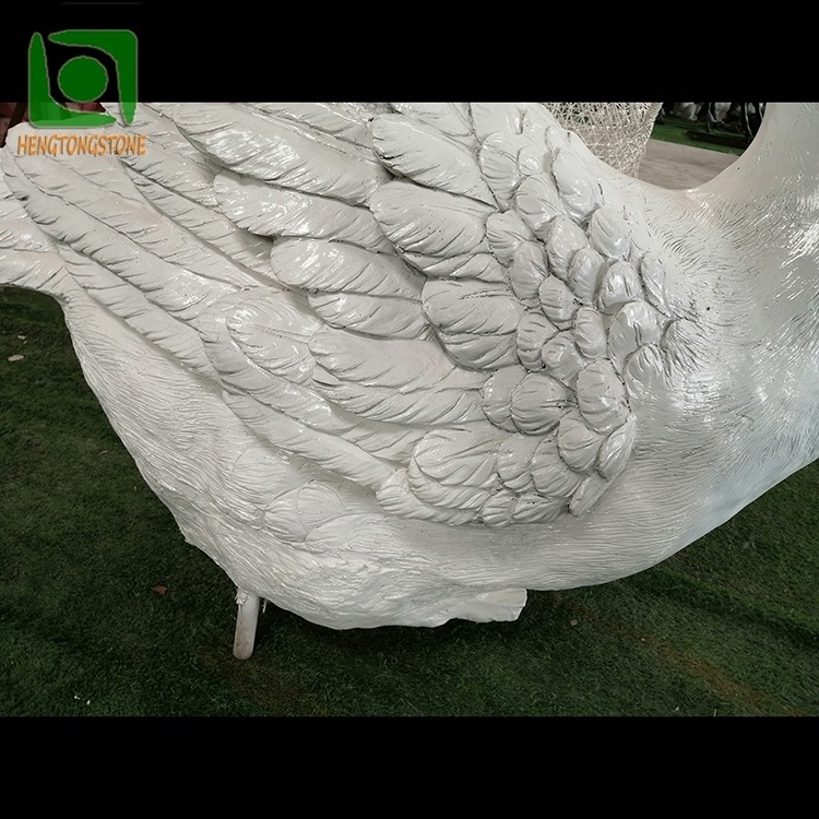 Life Size Decorative Fiberglass White Goose Sculpture Resin Animal Statue