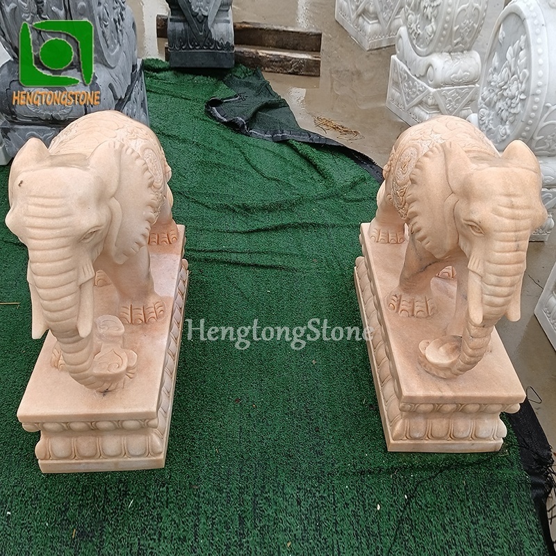 Outdoor Decorative Indian Style Marble Elephant Statue