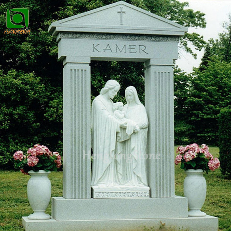 Granite and Marble Holy Family Statue Monument for Memorial