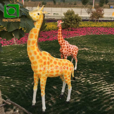 Garden Decorative Actual Style Life Size Fiberglass Giraffe Sculpture Resin Animal Statue