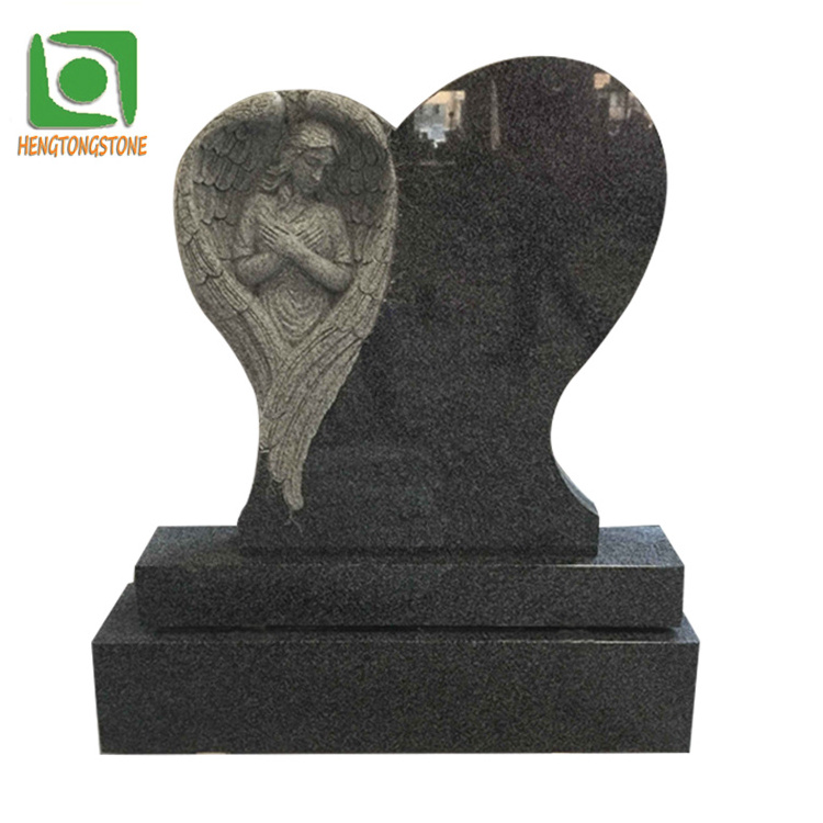 China Wholesale Black Granite Cheap Cemetery Headstone Tombstones Memorial Stone Monument