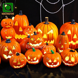 Different Style Halloween Decorative PVC Grimace Pumpkin Lamp Statue Fiberglass Vegetables Sculpture