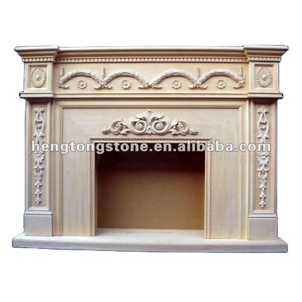 Marble Bioethanol Fireplaces with Flower Decoration