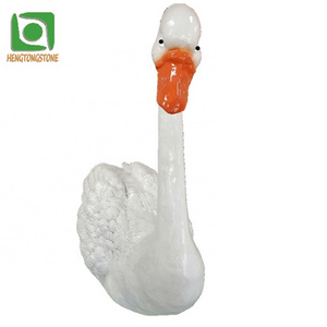 Life Size Decorative Fiberglass White Goose Sculpture Resin Animal Statue