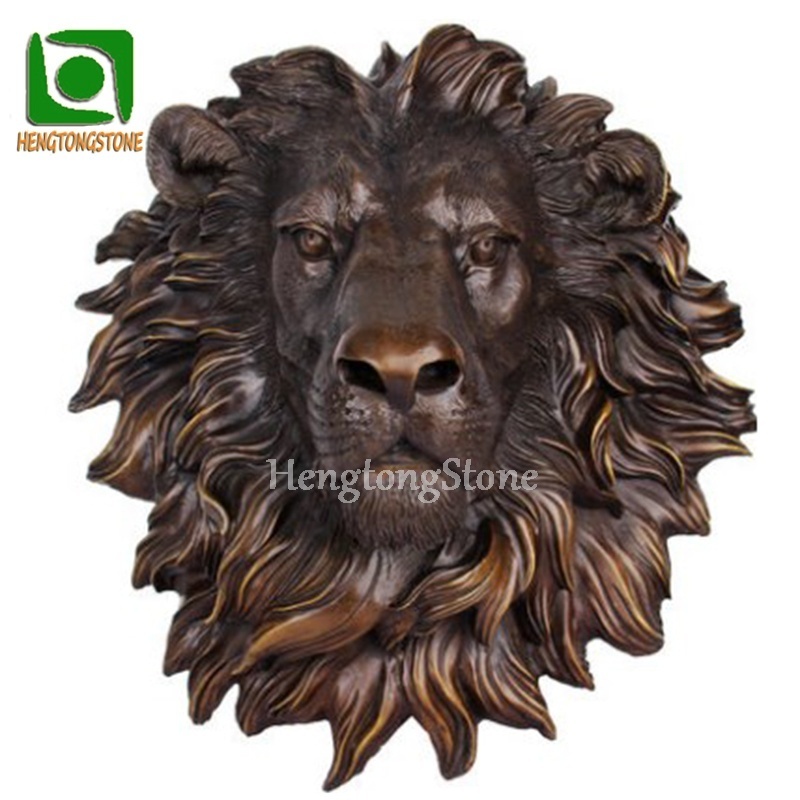 Bronze Animal Sculpture Brass Lion Head Statue