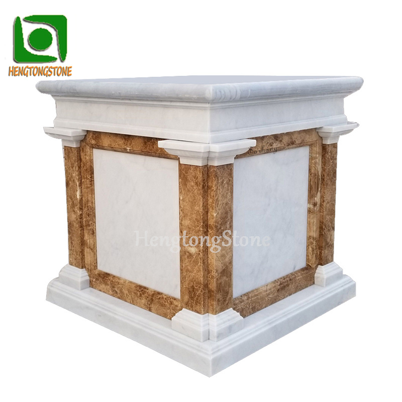 Hand Carved Natural White Marble Religious Church Altar