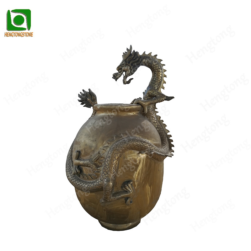 Chinese Style Bronze Carving Dragon Water Fountain For Garden Decoration