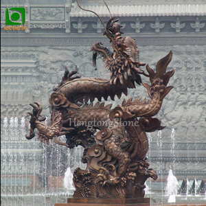 Chinese Style Bronze Carving Dragon Water Fountain For Garden Decoration