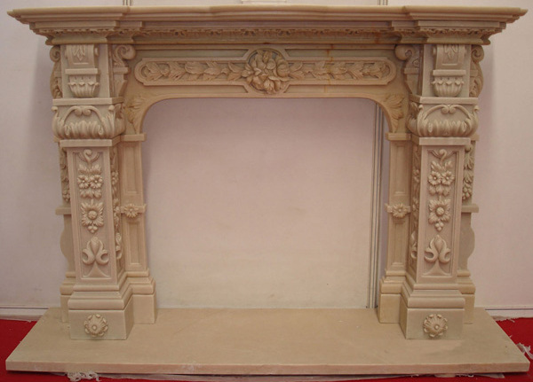 Marble Bioethanol Fireplaces with Flower Decoration