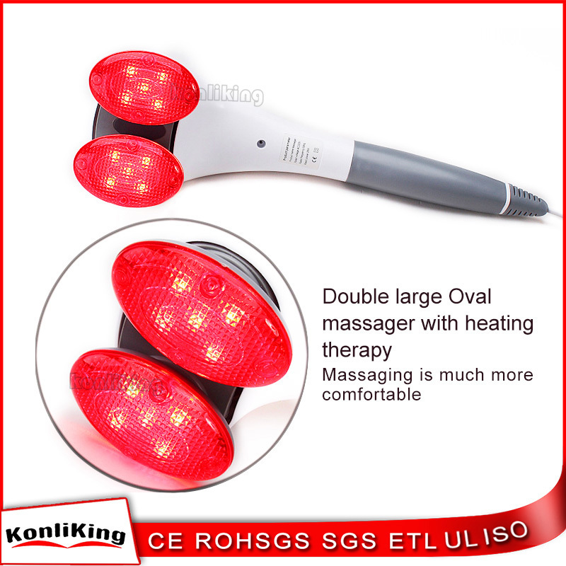 Professional Best blood circulation Electronic Handheld Vibration Heating Dual Head Percussion Massager