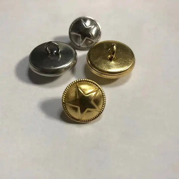 HENGWEI Brand Custom Logo Loop Sewing Brass Blazer Buttons Uniform Star Metal Coat Shank Button