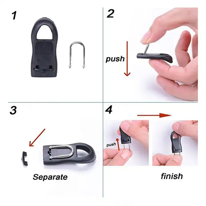 Universal Zipper Pull Replacement Kit, Removable Zipper Pulls Tab Replacement for Jackets, Luggage, Backpacks