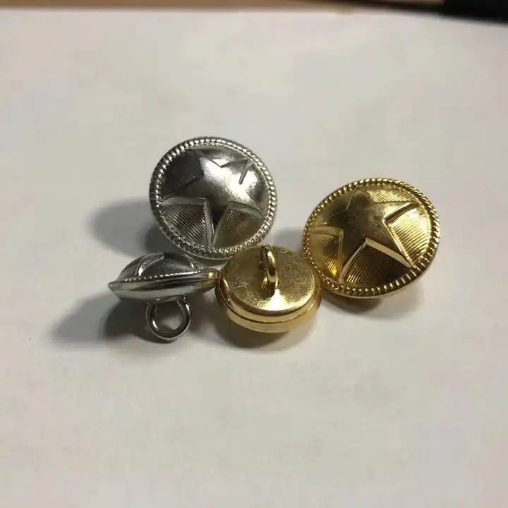 HENGWEI Brand Custom Logo Loop Sewing Brass Blazer Buttons Uniform Star Metal Coat Shank Button