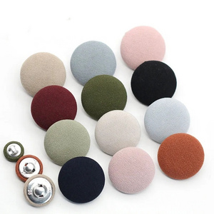 Sewing Accessories Dress Shirt Decorative Fabric Covered Cloth Buttons Metal Buttons Round Clothing Diy