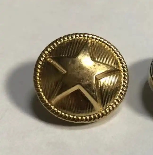 HENGWEI Brand Custom Logo Loop Sewing Brass Blazer Buttons Uniform Star Metal Coat Shank Button