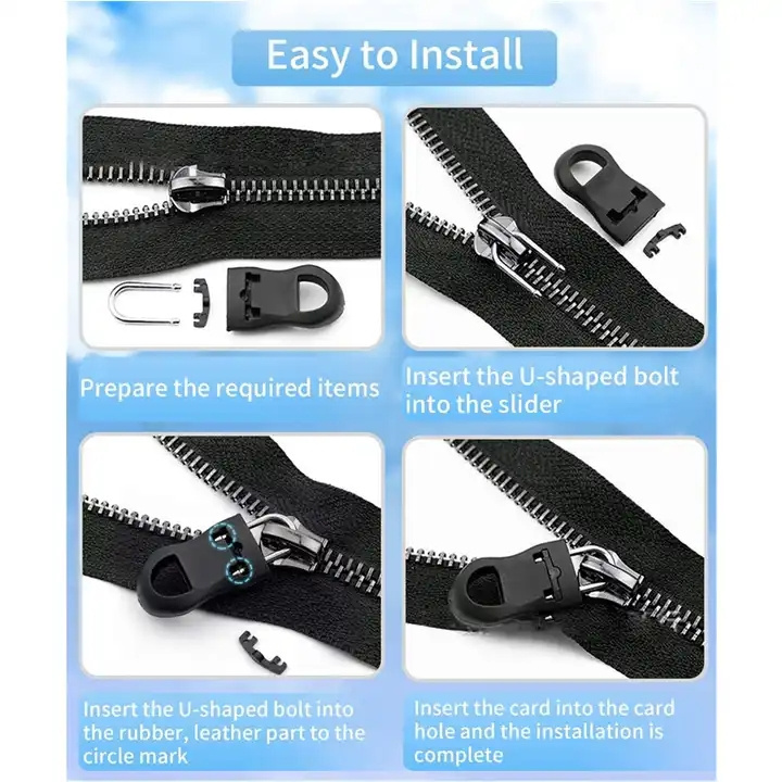 Universal Zipper Pull Replacement Kit, Removable Zipper Pulls Tab Replacement for Jackets, Luggage, Backpacks