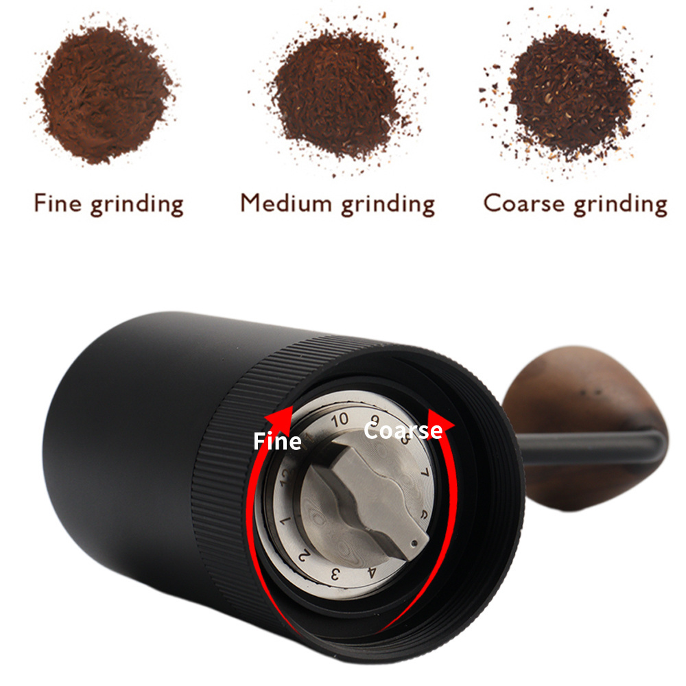 Black Manual Coffee Bean Grinder with Adjustable Coarseness Stainless steel Grinding Mill Manual Coffee Grinder Support Custom