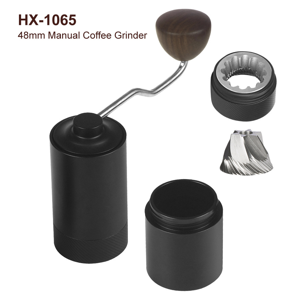 Stainless Steel 48mm 6 cores Burr Coffee Bean Grinder Manual Coffee Grinder Black 48 Burr Coffee Hand Grinder