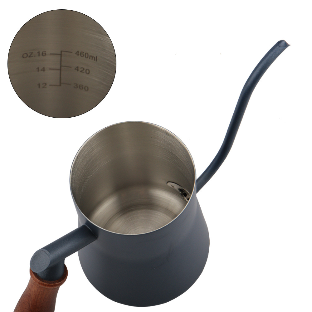 550ml Stainless Steel Pour Over Coffee Drip Kettle Gooseneck Tea Kettle With Thermometer Material Thickness 1mm