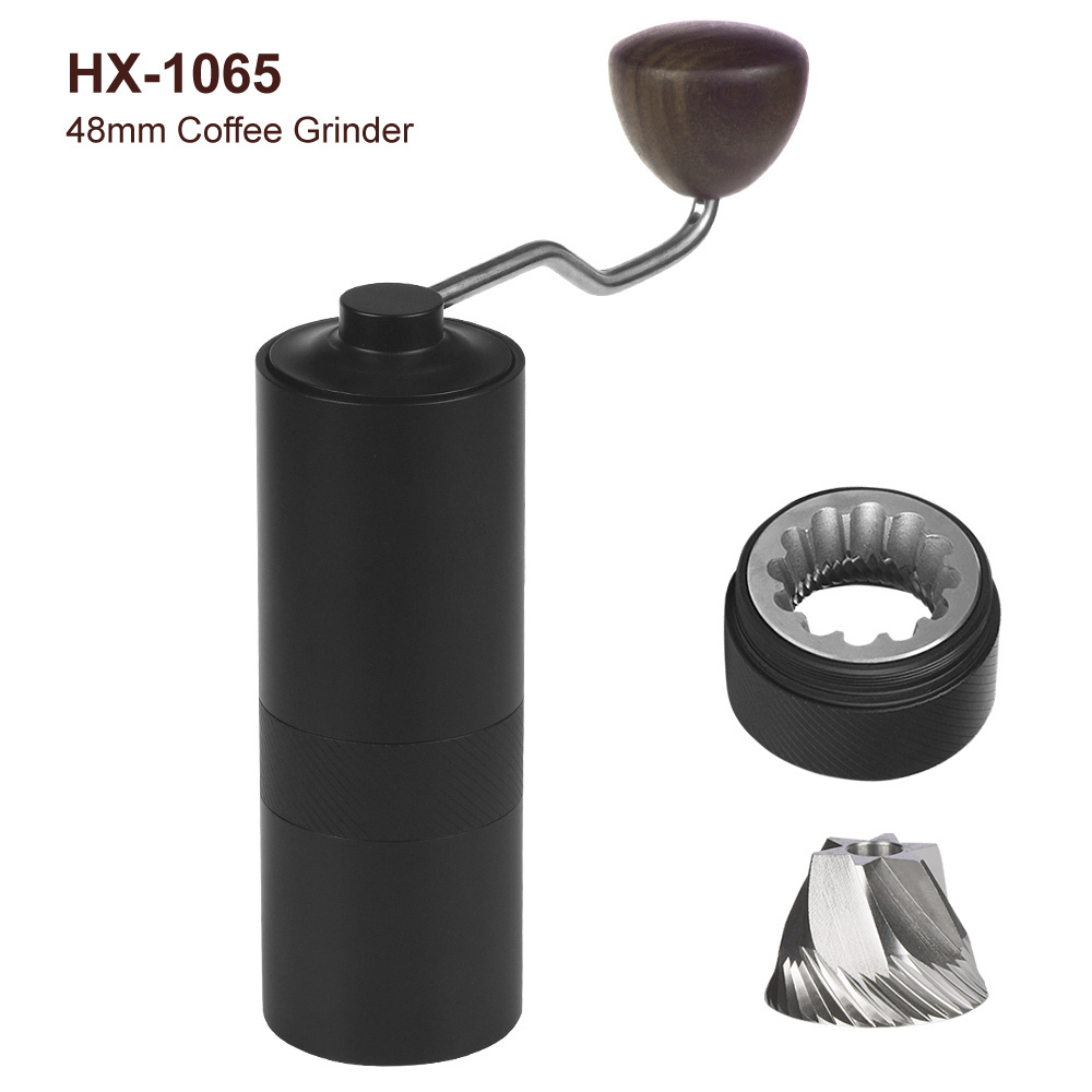 Stainless Steel 48mm 6 cores Burr Coffee Bean Grinder Manual Coffee Grinder Black 48 Burr Coffee Hand Grinder