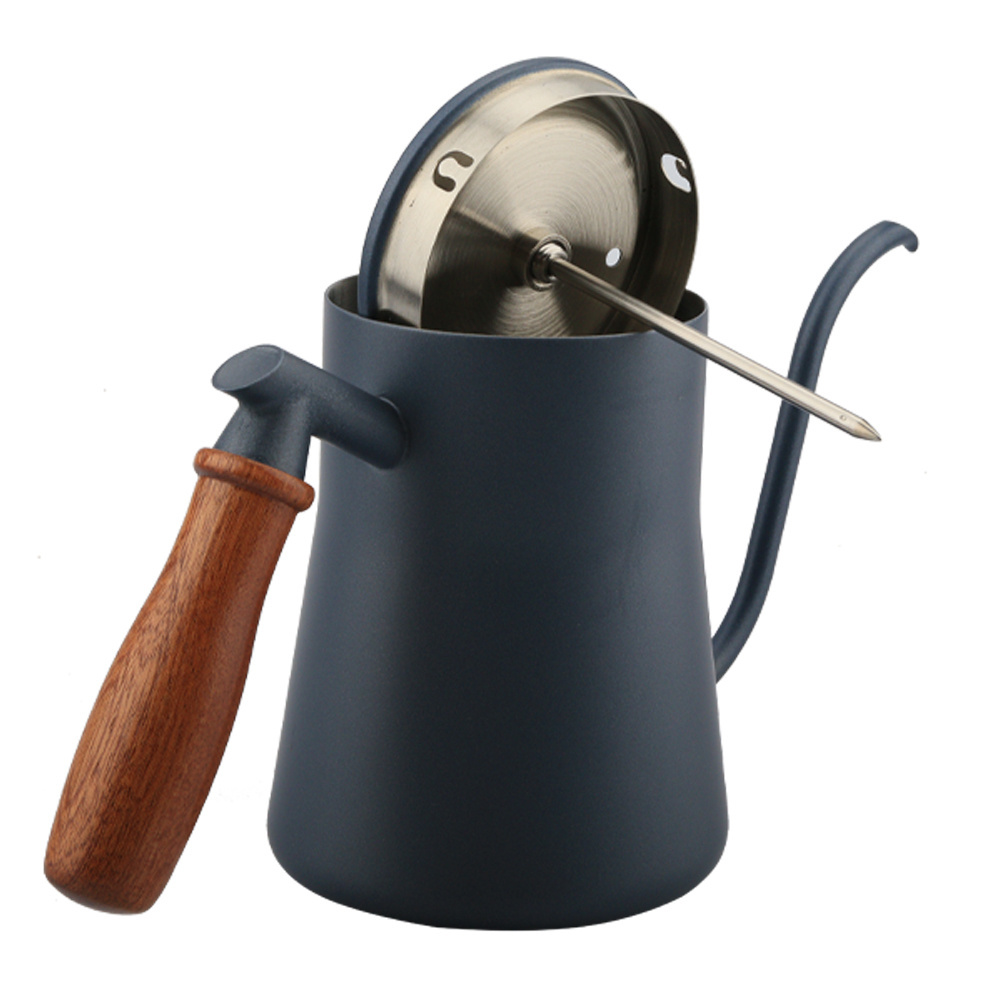 550ml Stainless Steel Pour Over Coffee Drip Kettle Gooseneck Tea Kettle With Thermometer Material Thickness 1mm