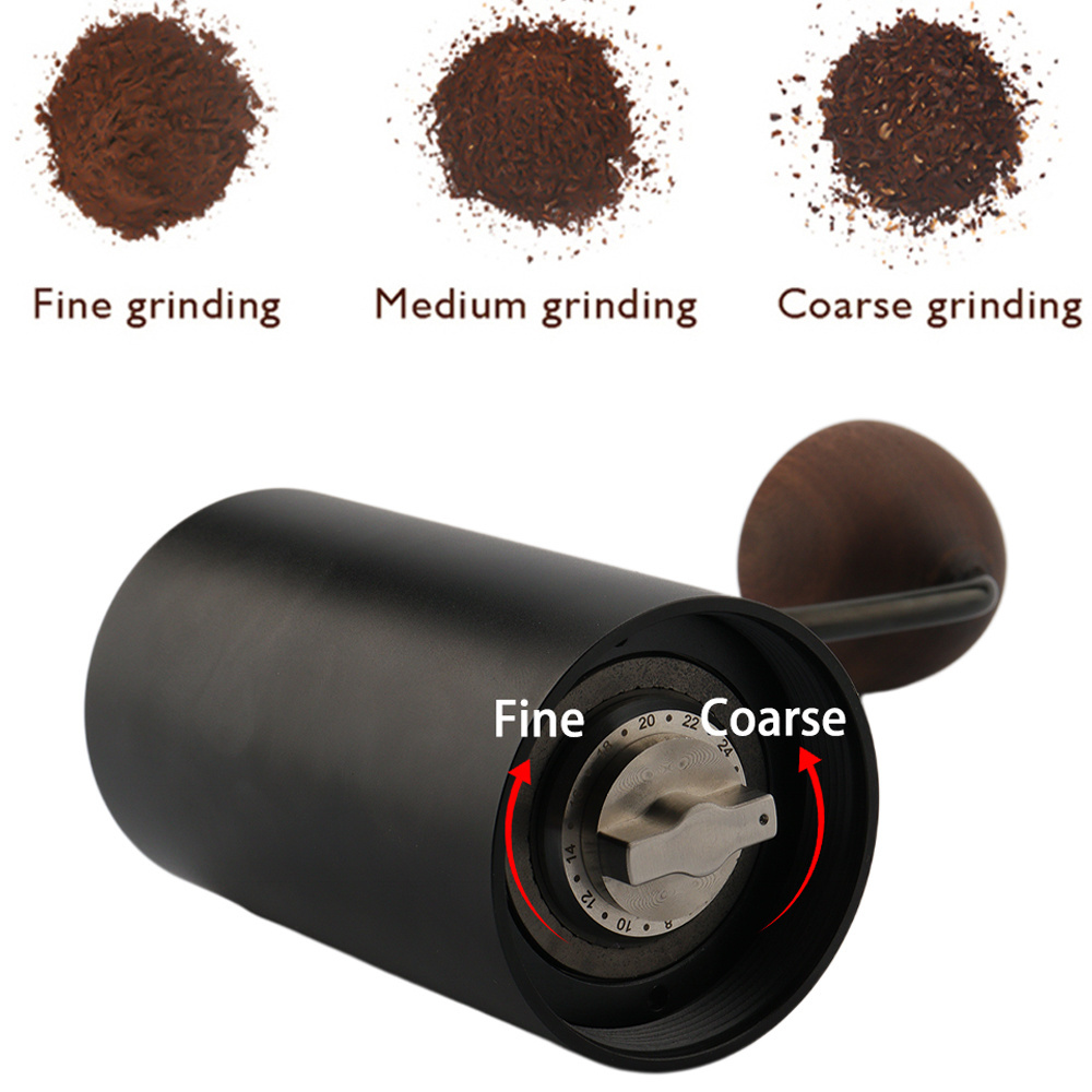 Black Titanium Burr Coffee Grinder Hand Crack Coffee Grinder Portable Coffee Mill 40g Capacity Manual Grinder