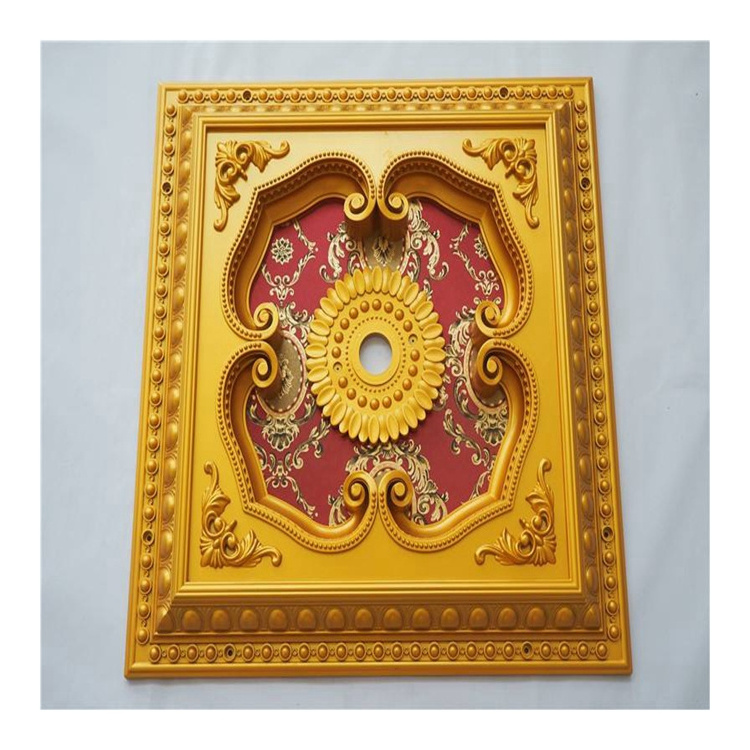 HENGXIN Golden Plastic Ps Rectangle Ceiling Tile Board Panel  Lightweight For Modern Wall Decoration