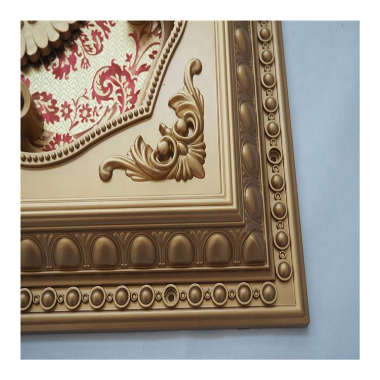 HENGXIN Golden Plastic Ps Rectangle Ceiling Tile Board Panel  Lightweight For Modern Wall Decoration