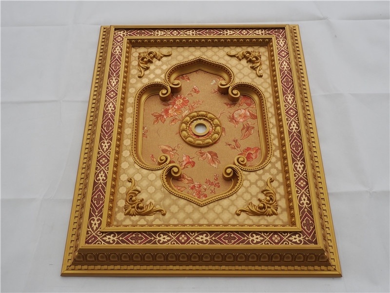 Architectural Accents - Burgundy & Gilt Bracade Rectangular Decorative PS Ceiling Medallion