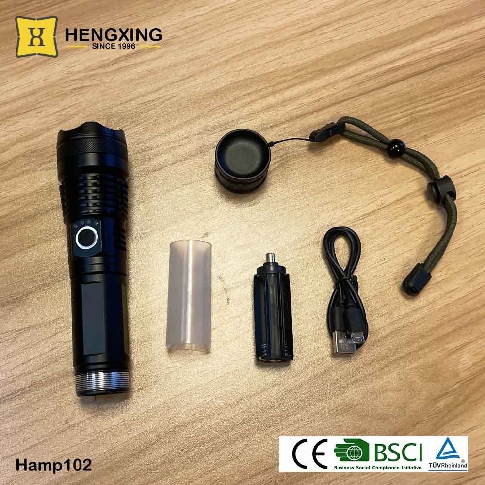 Aluminum Alloy Rechargeable Retractable Length Camp Mini 15Watts P50 High Power LED Flashlight