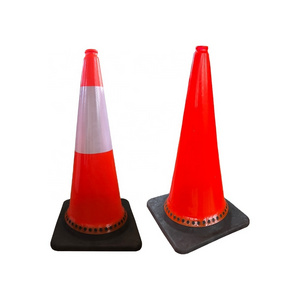 TC303B Durable PVC reflective elastic road cone  70 cm Road Cone Flexible PVC Safety Used Traffic Cone