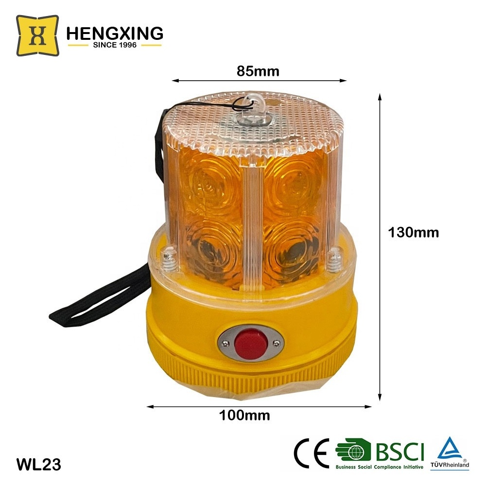 D Cell Magnetic Base Waterproof IP 64 Railway Warning Light Sensitive LED Revolving Safety Light