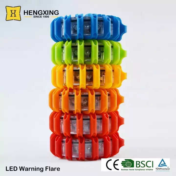 WT07-4 LED Road Flare Flashing Warning Lights Roadside Safety Emergency Disc Beacon for Car Marine Boat