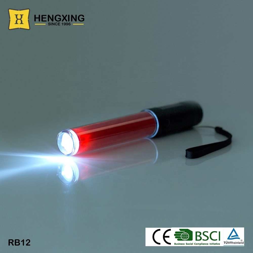 Road Crossing AA Cells Operated PC Magnetic Safety Red 260mm LED Flashing Baton Traffic Control Wand