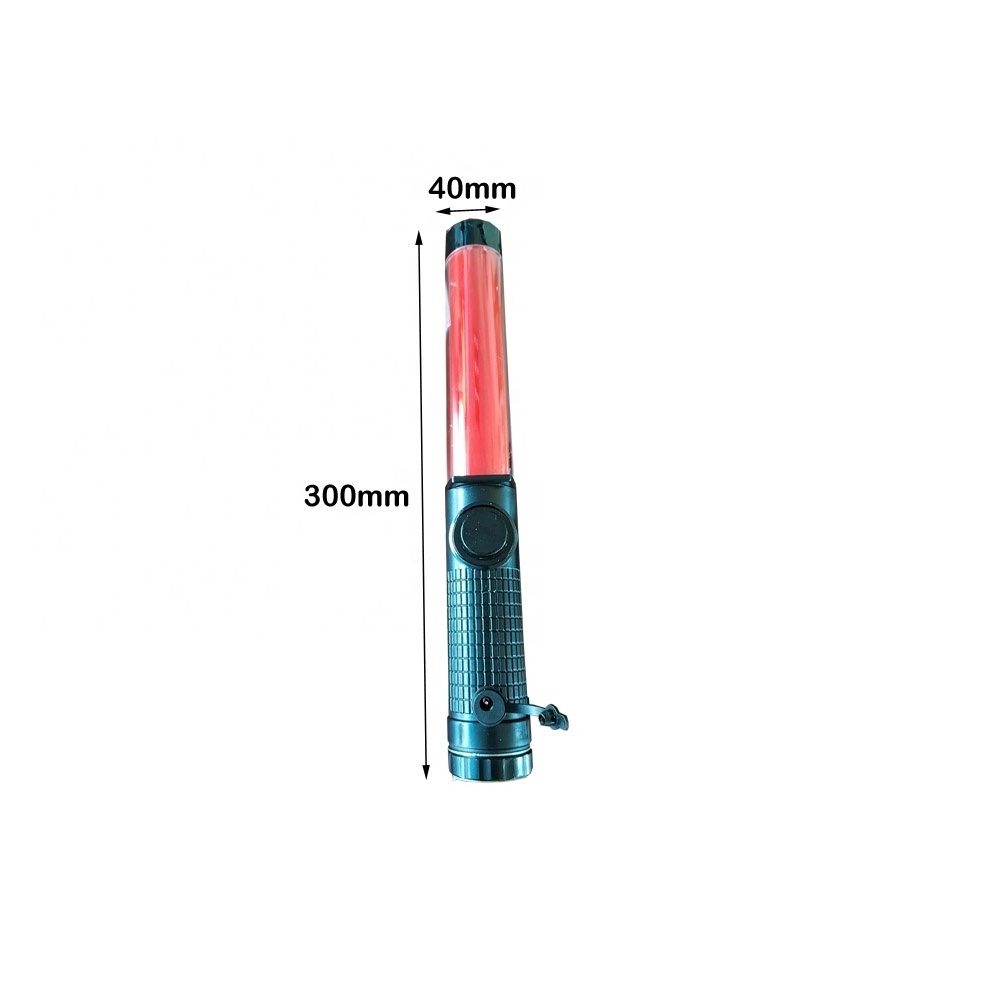 Torch Light Road Crossing Warning Stick Rechargeable Red Whistle Flashing Baton Mini LED Traffic Wand