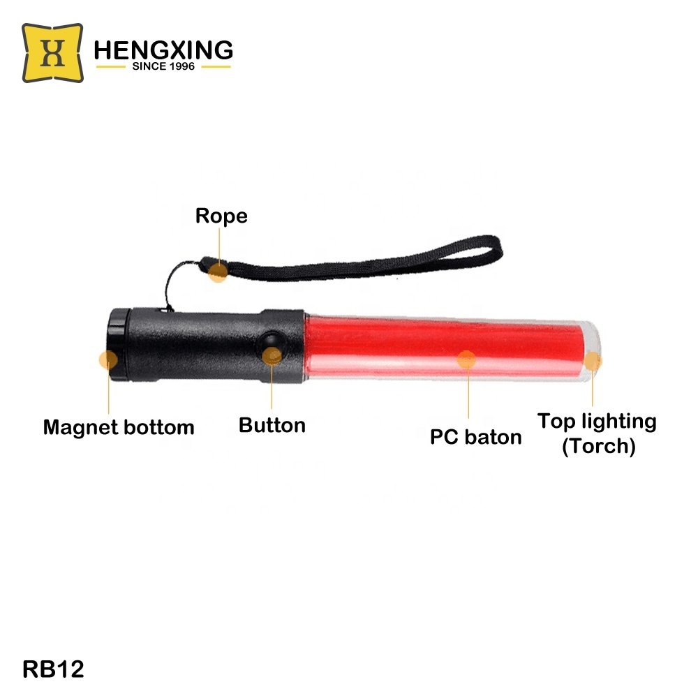 Road Crossing Warning Rechargeable Magnetic Wand Flashlight Lights Flashing Safety LED Traffic Baton