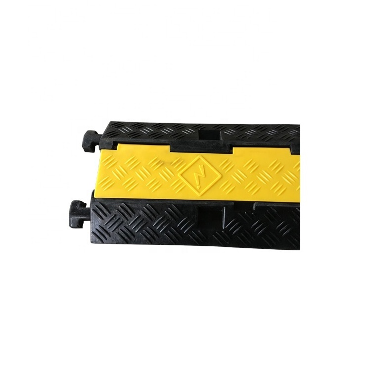 Tight Lock Outdoor Hump Yellow PVC Cover 2 Channels Black Rubber Cable Protector