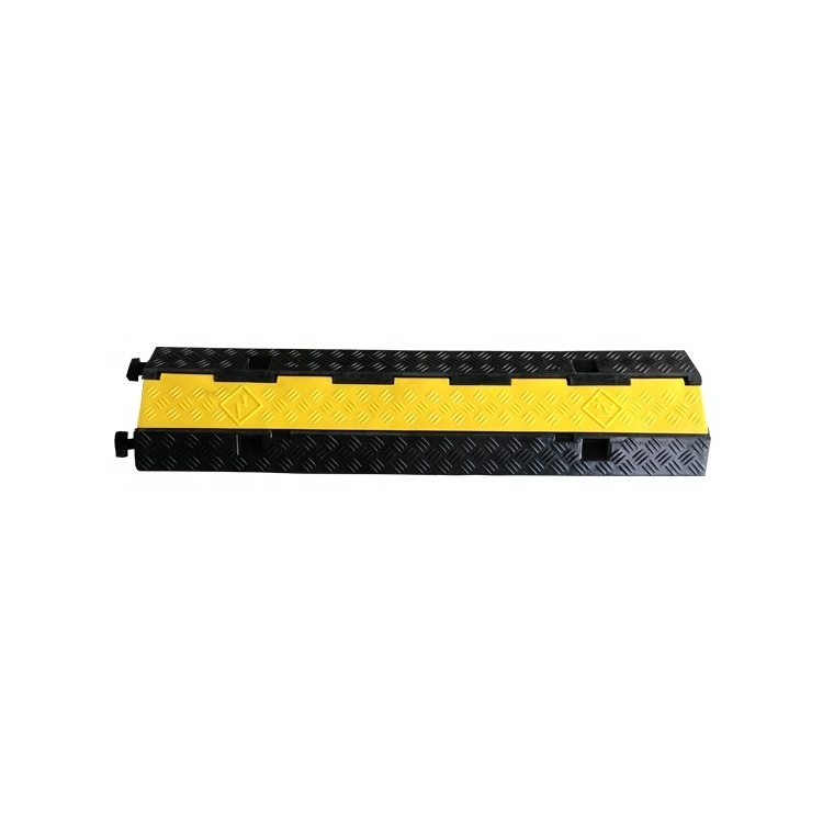 Tight Lock Outdoor Hump Yellow PVC Cover 2 Channels Black Rubber Cable Protector