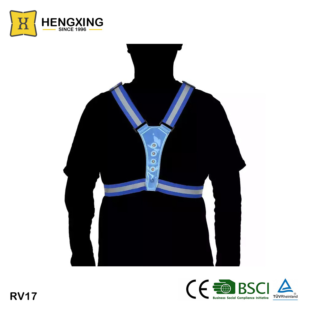 RV17 Hot Sale Running Gear/safty Vest Clothing Light Modes Safety Vest Led Reflective Vest