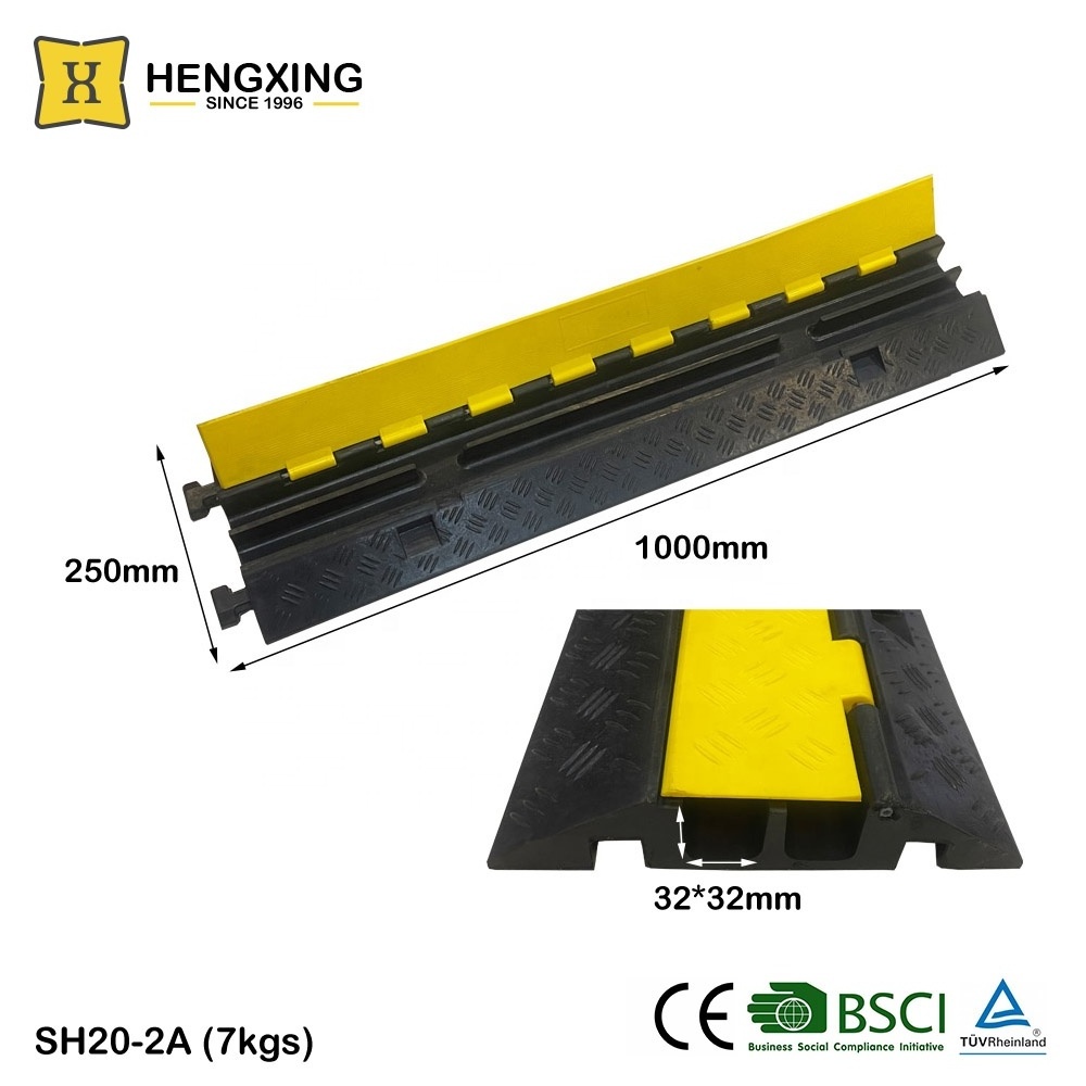 SH20-2A  Lightweight Durable Polyurethane Plastic 1 Channel Office Floor Cable Ramp Drop Over Cover Cable Wire Cord Protectors