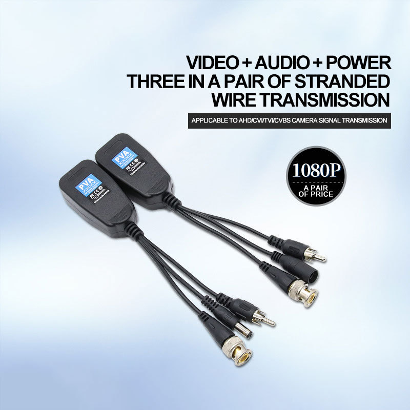 CCTV Surveillance Accesorios Passive  Coaxial Video Power and Audio 3 in 1 Transmitter PVA Video  Balun