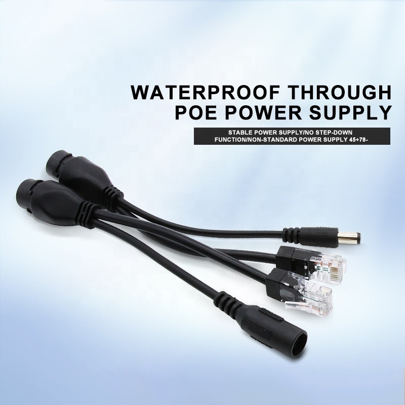 Black Waterproof Non Standard POE Splitter Injector 12V POE Injector Adapter Power Switch