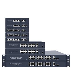 24 Port POE Switch Active 4 /8/ 16 10/100M Stock 24v Poe Switch Price 12A Used D-link Poe Switch 24port Auto MDI/MDIX Hengxin