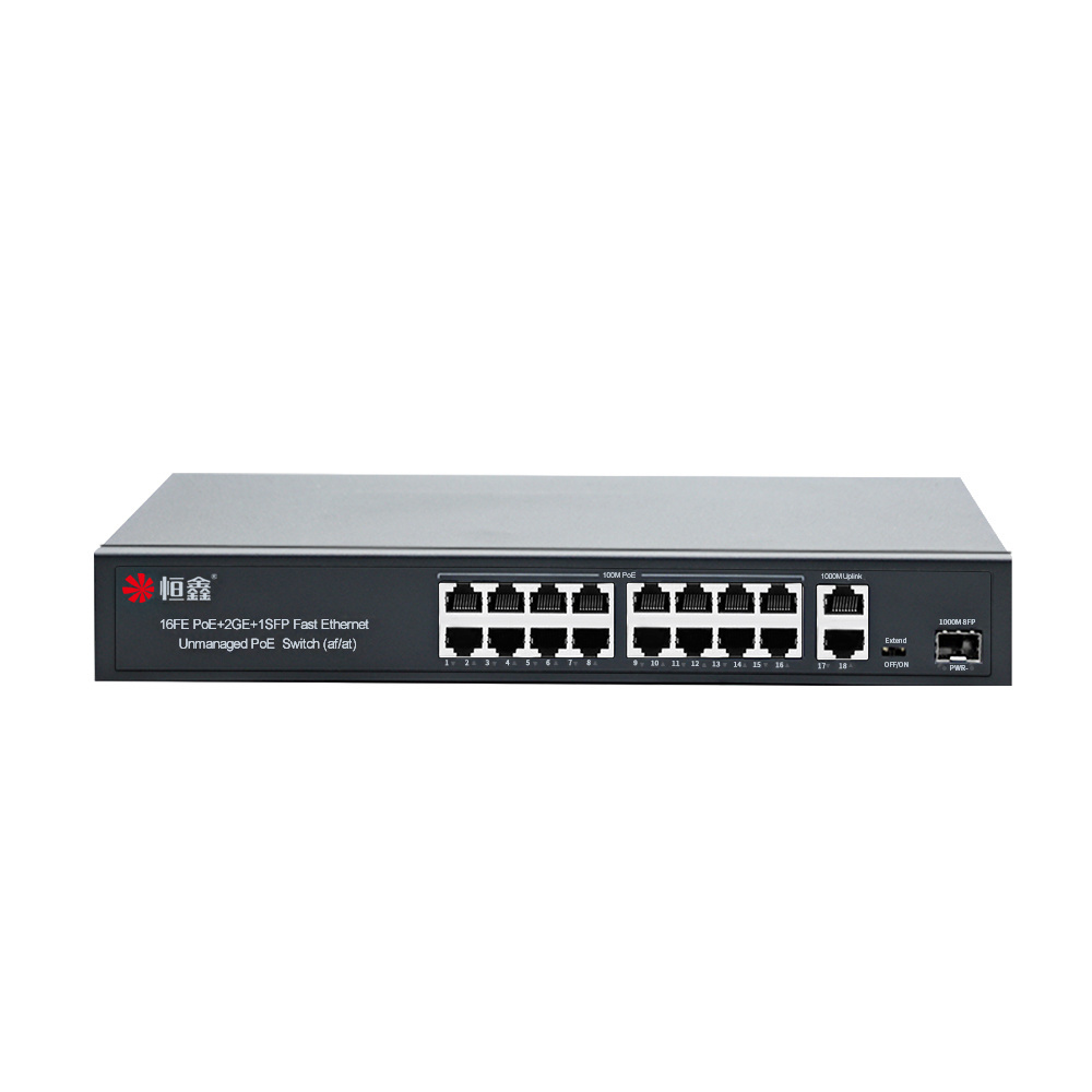 16 Port Poe Gigabit Switch Price 15.4W Ethernet Switch Poe Smart Power Supply 48V Unmanaged For CCTV System