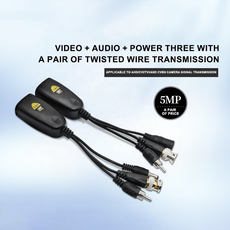 HD  AHD/CVI/TVI Balun Connector  Video  Audio  Power 3 In 1 5MP CCTV  Video Balun