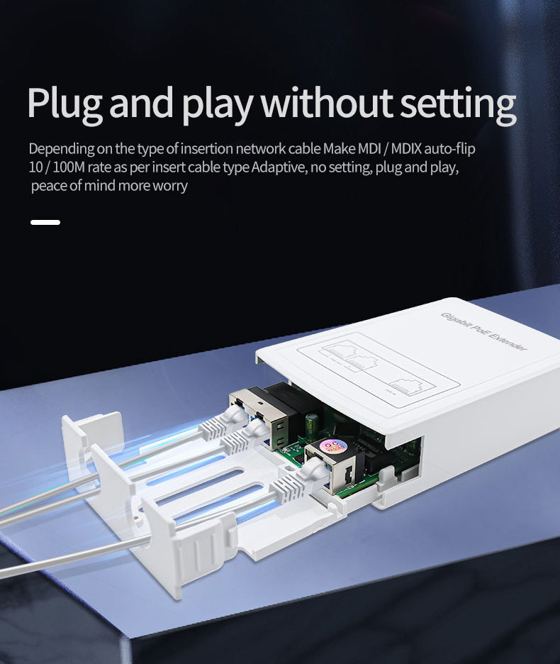 Standard POE Extender Waterproof 1 in 2 out POE switch 10/100/1000M for IP CAMERA REVERSE POE outdoor and indoor