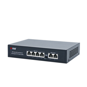 poe ethernet switch 4 Port 10/100Mbps 2 Uplink Port poe switch 250 meter Extended Mode